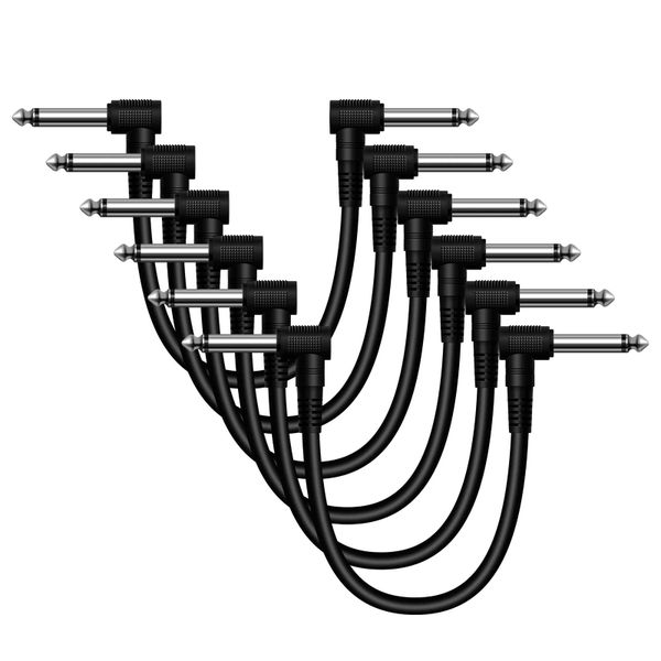 6 Pack-Patch Cable, 8.26 inch, Noise Free and Long-Lasting, Black