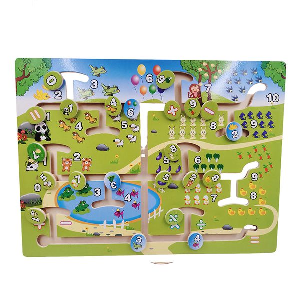 Wooden Digital In Railway Board For Kid Toy