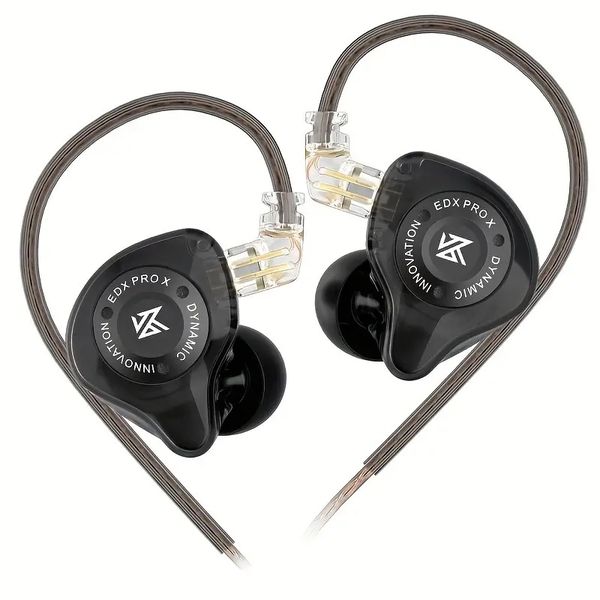 KZ EDX Pro X In Ear Monitor Headphones with Mic - Black