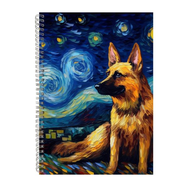 GERMAN SHEPHERD 2 Starry Night Notebook Dog Gift Idea Notepad Pad 111