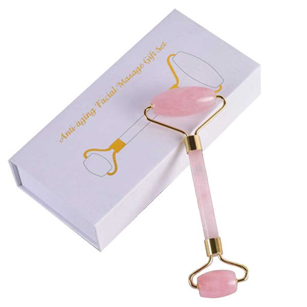 Facial Massage Gift Set Anti-Aging Natural Jade Roller for Face - Pink