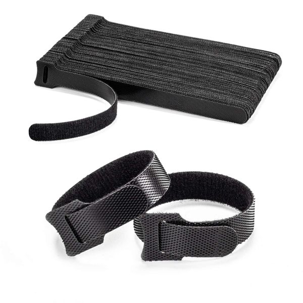 50PCS Reusable Cable Ties, Black Adjustable Cord Organizer Ties