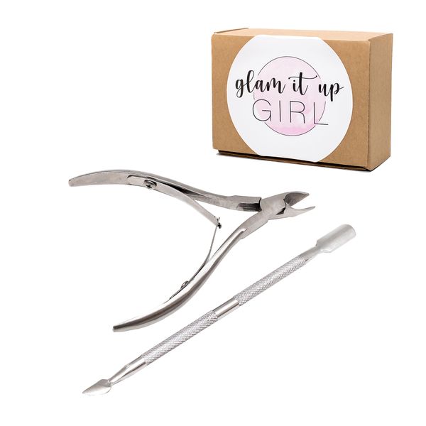 Glam It Up Girl - Nail Cuticle Pusher and Cuticle Cutter Set
