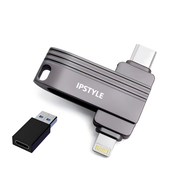 IPSTYLE 2TB USB 3.0 2 in 1 Flash Drive OTG Metal High Speed Memory Stick