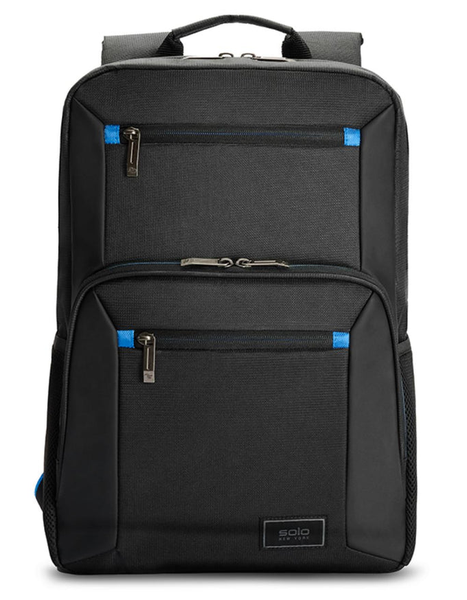 Solo New York Dash Backpack Compatible With 15.6" Laptops - Black/Blue