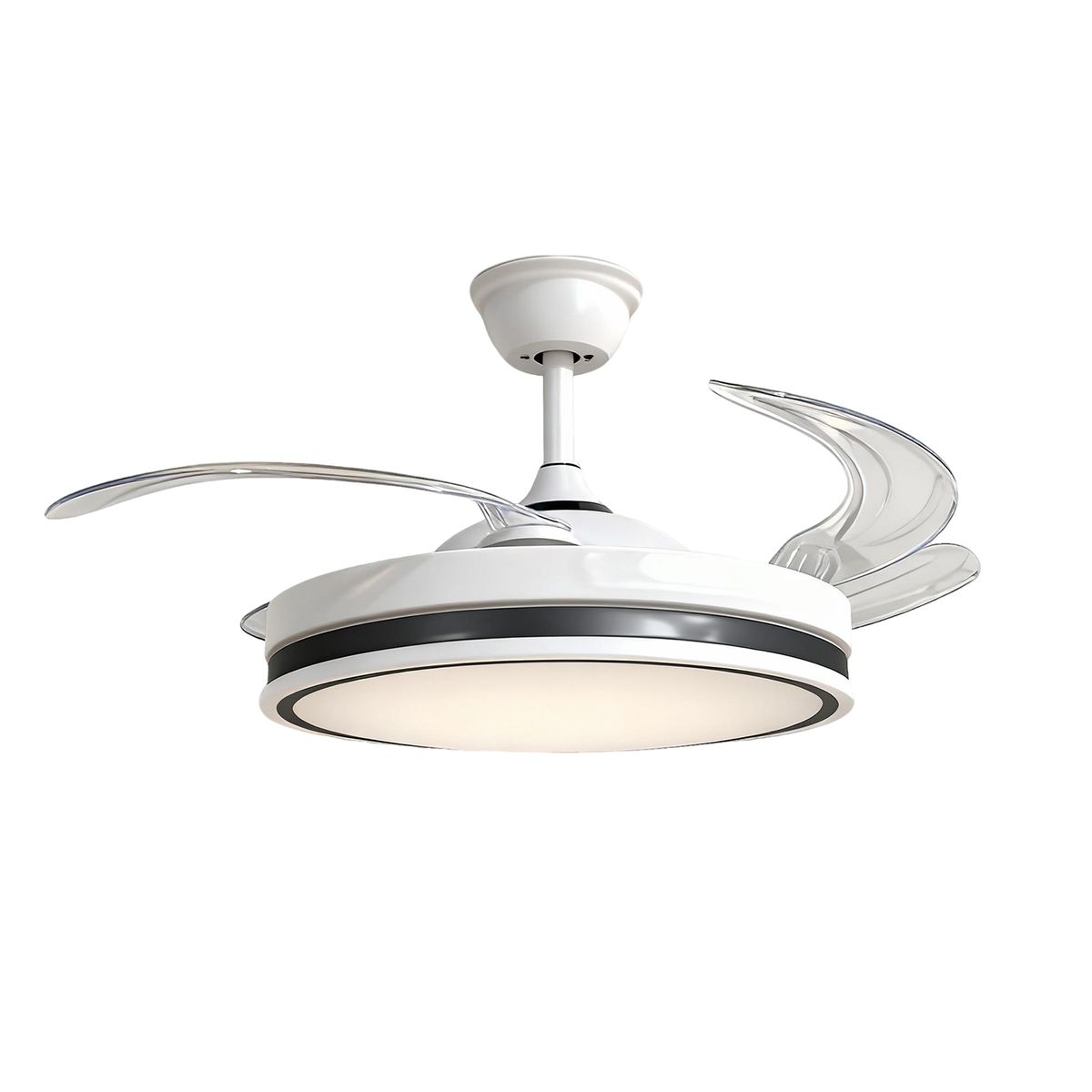 AUSMA 42 Inch Luxury LED Ceiling Fan with Remote Control-White