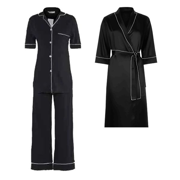 Hannah Grace Maternity Black Short Top Long Pj &amp; image
