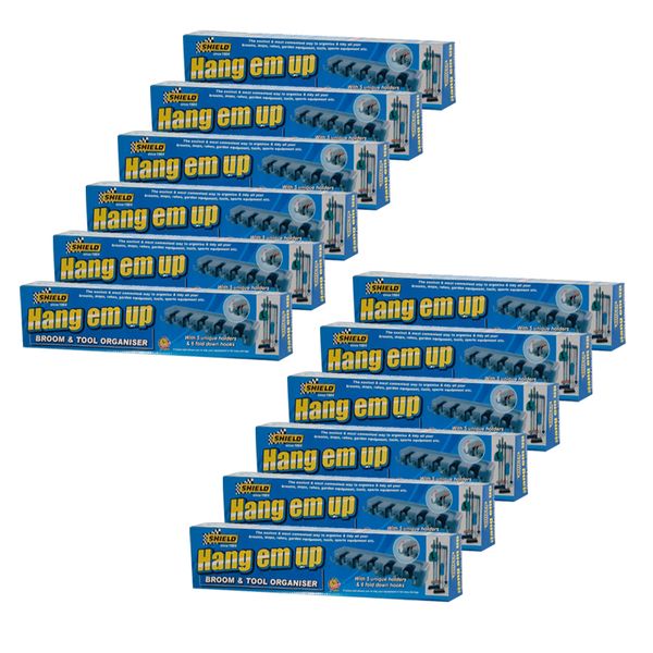 Shield - Hang 'Em Up Broom &amp; Tool Organiser - 12 Pack