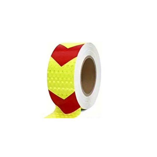 Red &amp; Yellow Reflective Self-Adhesive Safety Tape - 5cm x 500cm