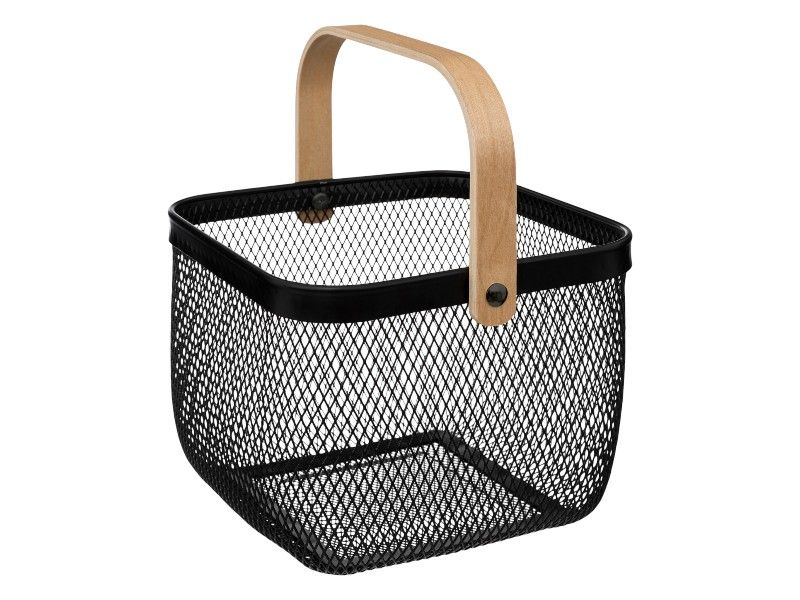 5 Five Simply Smart Black Square Handle Basket MAYAJ Storage L