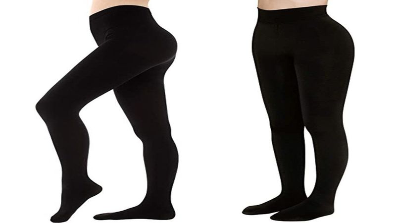 2 x Women's Warm Fleece Lined Thermal Winter Pantyhose