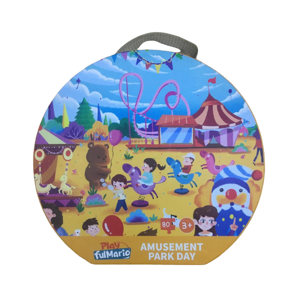 80 pieces Jigsaw Puzzle with Handle Box - Amusement Park Day