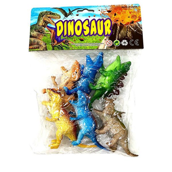 Quality Imaginative Play 6 Pieces Mixed Dinosaurs Kids Toy Figures Pack