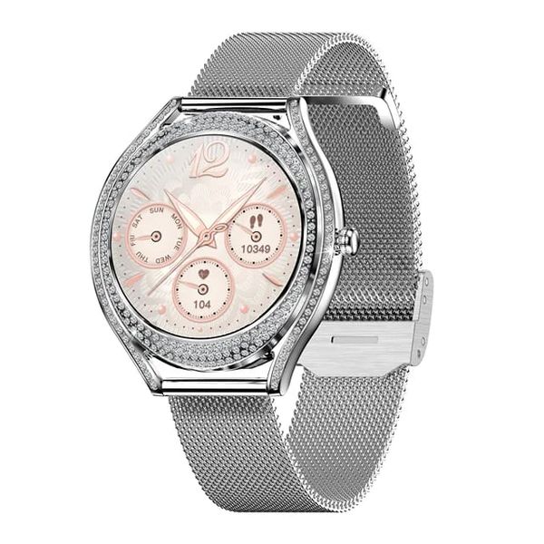 Smart Watch for Women-Health Monitoring Stainless Steel+Silicon Strap-Silve