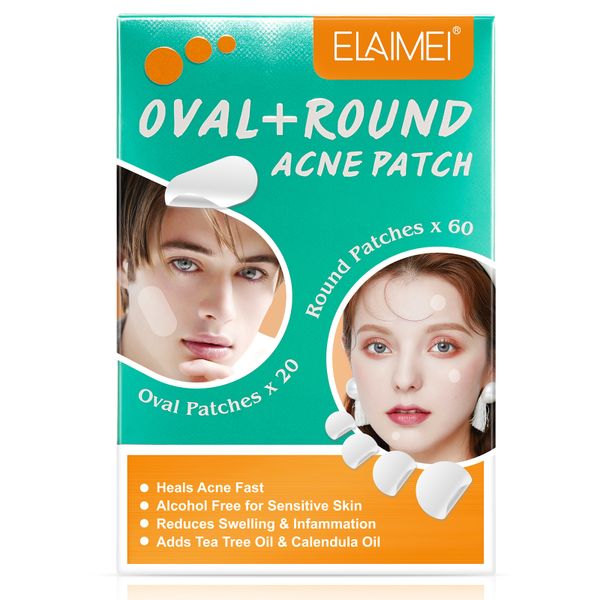 Elaimei -Acne Patch - Oval Patches x 20 -Round Patches x 60