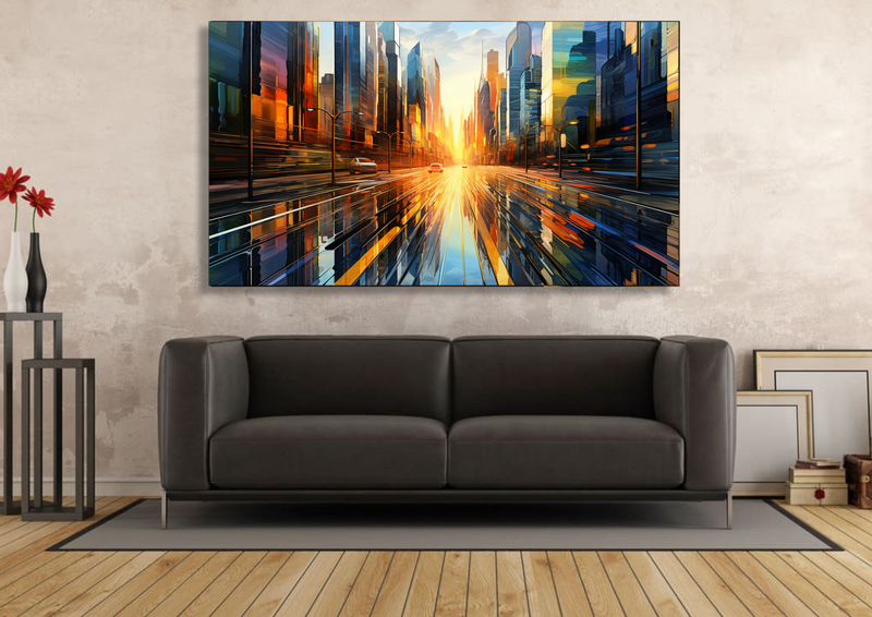 Canvas Wall Art - Skyline Symphony Abstract - HC1131