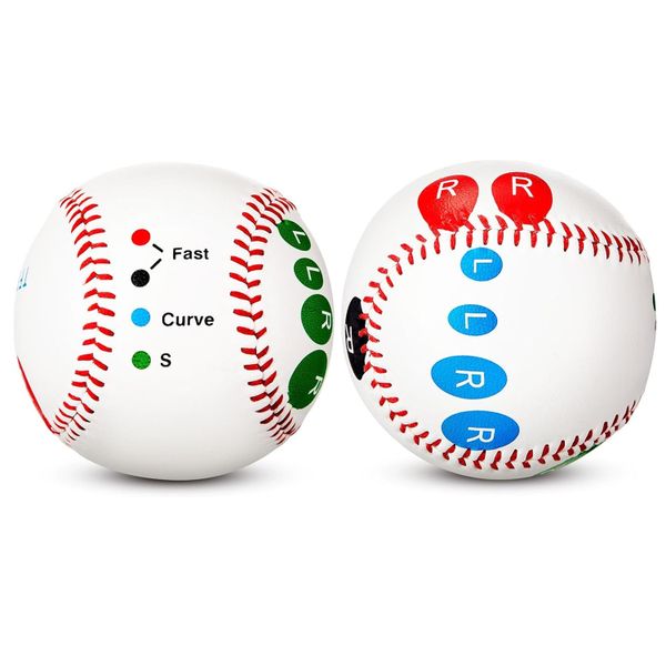 2 Pieces Training Baseball with Finger Placement Markers Baseball Training