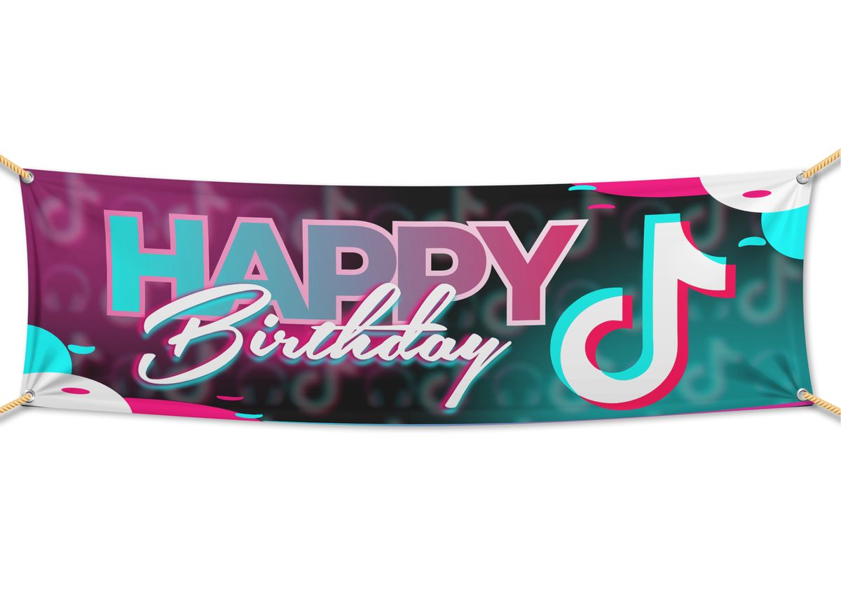 Themed Happy Birthday Banner for Children’s Party: Tiktok | Shop Today ...