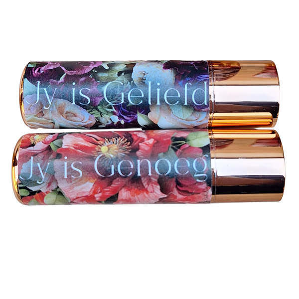 Vanilla Lip Balms Set of 2 - Rose Gold Tubes with Floral Design