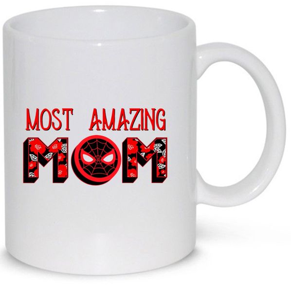 Most Amazing Mom Spiderman Superhero Gift Coffee Mug (11Oz Normal Size)