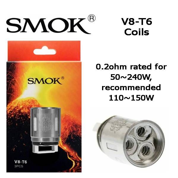 Smok TFV8 V8-T6 0.20Ohm 3 Pack Coils