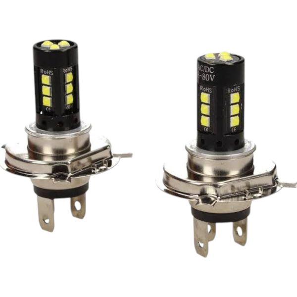 Premium - Quality H4 (3 Pin) 15 - LED Ice White Fog Light Pair