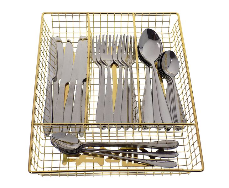 Elegant Gold Colour Cutlery Divider - 30 Piece Cutlery - Combo