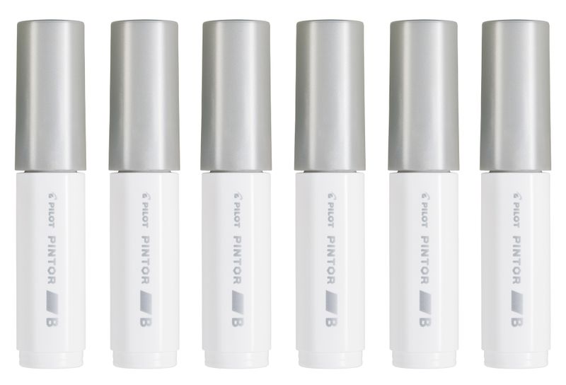 Pilot SW-PT Broad Point Paint Marker - Box of 6 - Silver