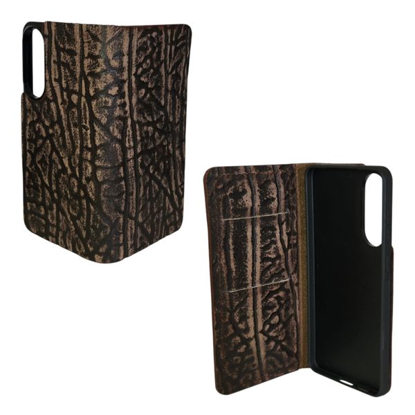 Croska Rugged Buffalo Leather Flip Case Compatible with Samsung S25 Series