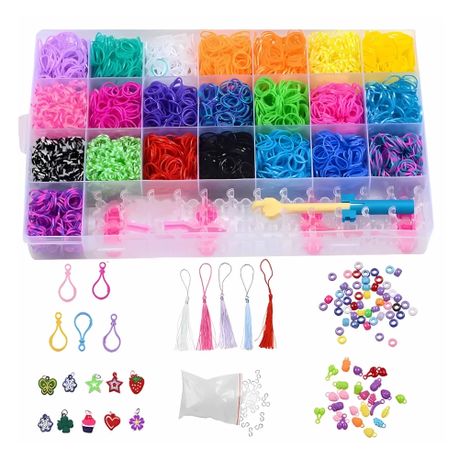 Rainbow Rubber Band Bracelet Kit Loom Bracelet Making Kit for Girls Image
