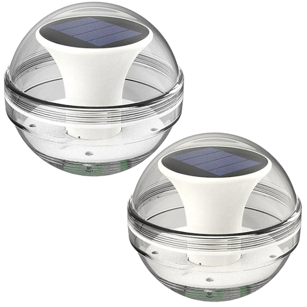 Set of 2 - Solar Rechargeable Floating Ball Light with Multicolour Lights