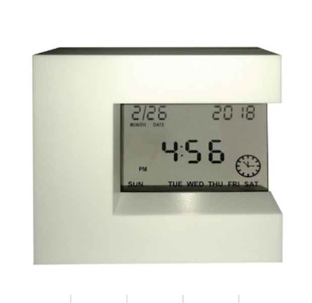 U Shape Clock Date Temperature Screen Rotation - White