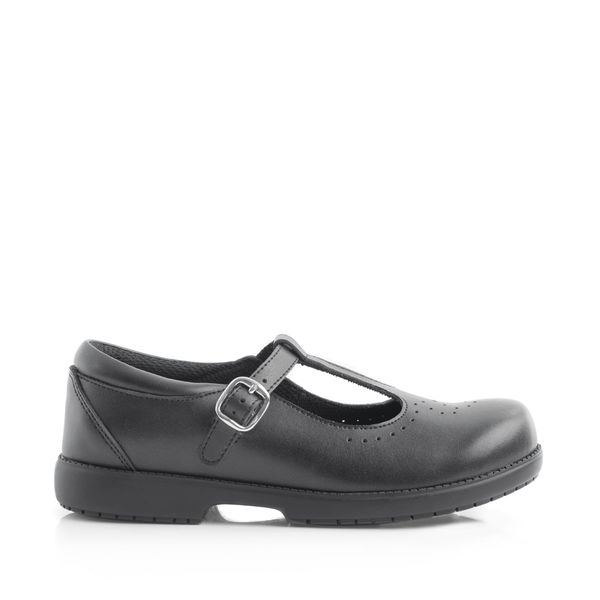 Green Cross 4183C Girls T-Bar School Shoe - Csi Black