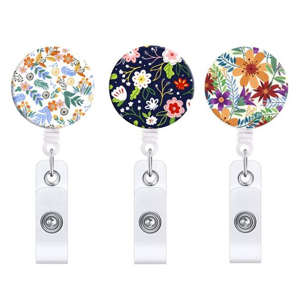 Badge Reels Retractable Flower Holder with Alligator Clip Name Tag Holders