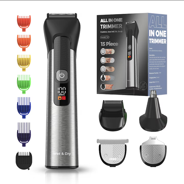 VIGGOR Men's 13-in-1 Beard &amp; Body Trimmer - IPX7 Water Resistant