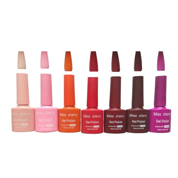 UV Gel Nail Polish - Set of 7 (Shades of Lipstick)