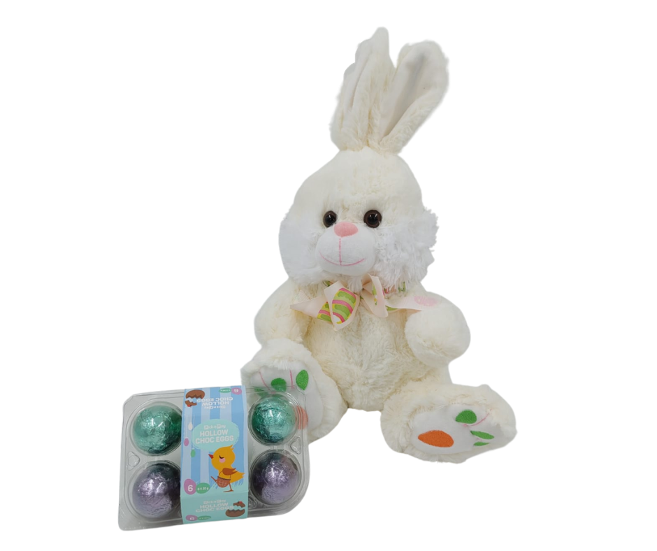 Easter Plush White Bunny Teddy Bear & Chocolate Eggs Gift Set | Buy Online  in South Africa 