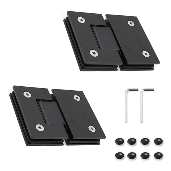 2Pcs Frameless Shower Hinge Stainless Steel for 8-10mm Glass 180 Degrees