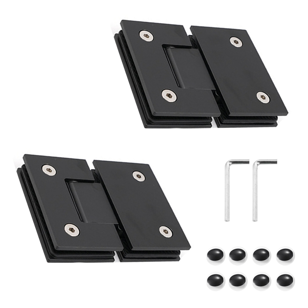 180 Frameless Shower Hinge 4mm 304 Stainless Steel for 8-10mm Glass Black
