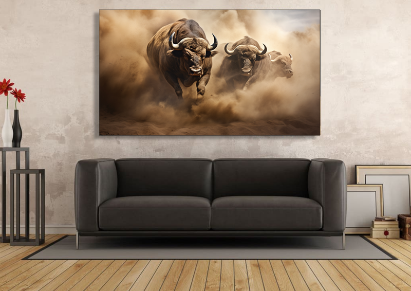Canvas Wall Art - Buffalo Dusty Trail - IM1109