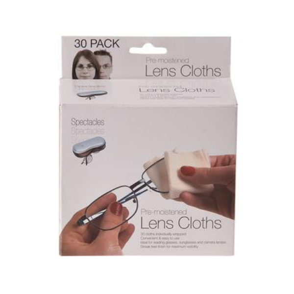 Spectacles- Pre-moistened Lens Cloths Pack of 30