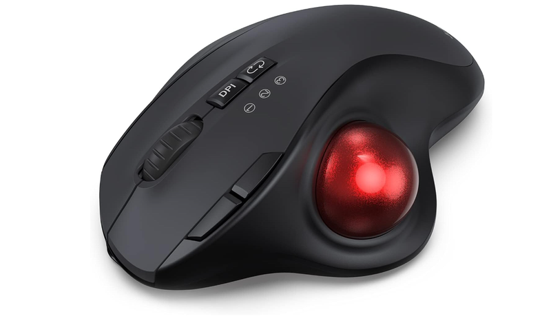Multifunctional Trackball Ergonomic 2.4Ghz Bluetooth Rechargeable Mouse
