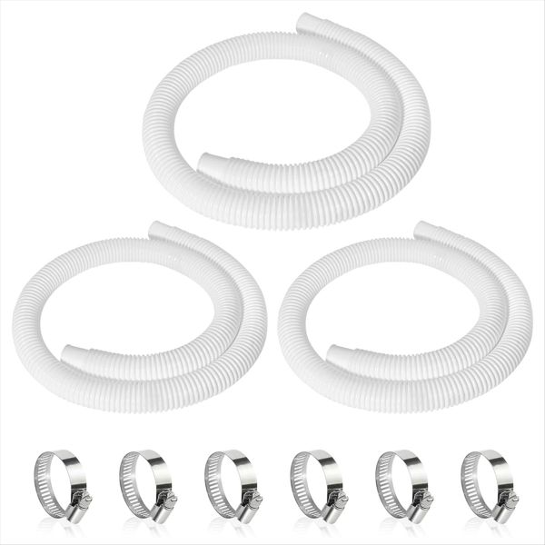 3 Pcs 1.25In Pool Hose 59In Long Accessory Pool Pump Hoses