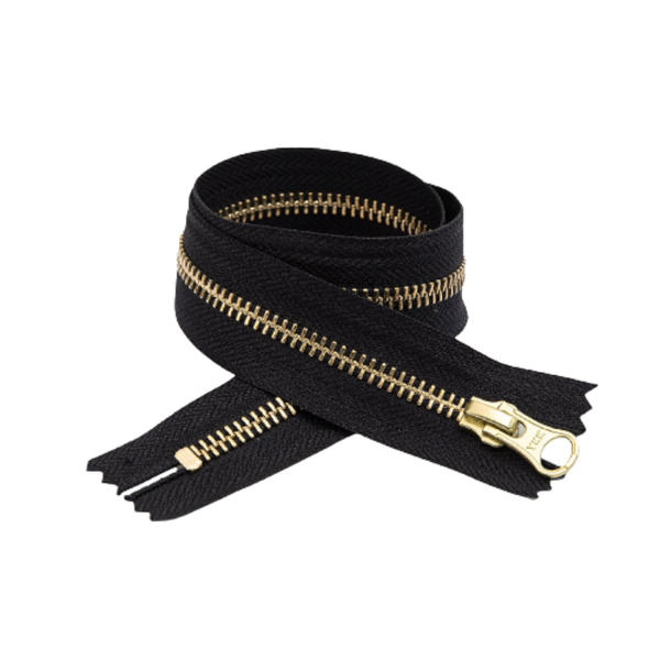 YKK Closed End Zip - 10 Pack Black/Gold