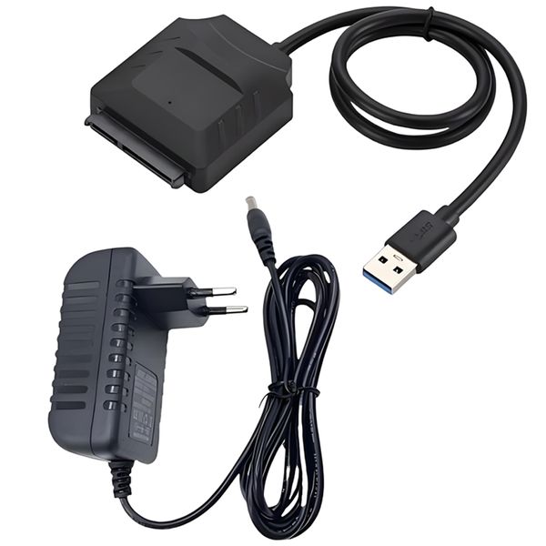 USB 3.0 to SATA Adapter with Power Supply Converter Cable HDD SSD 2.5" 3.5