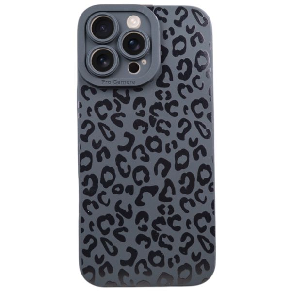 Stylish Leopard Print Phone Case Compatible With iPhone 16 Pro Max - Black