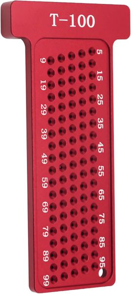 Hole Positioning Ruler, 100mm T-Ruler, Metric Scale Woodworking Square