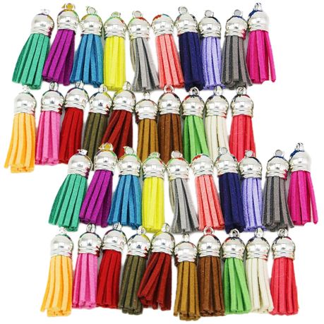 200 Pieces Keychain Tassels Leather Keychain Tassel Pendants Bulk Keychain  Fringe Tassels for DIY Key Rings Craft Supplies