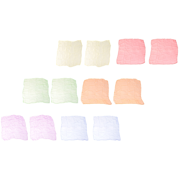 Square Juggling Silk Dance Scarves 24 By 24 Inches 6 Colors 12 Piece