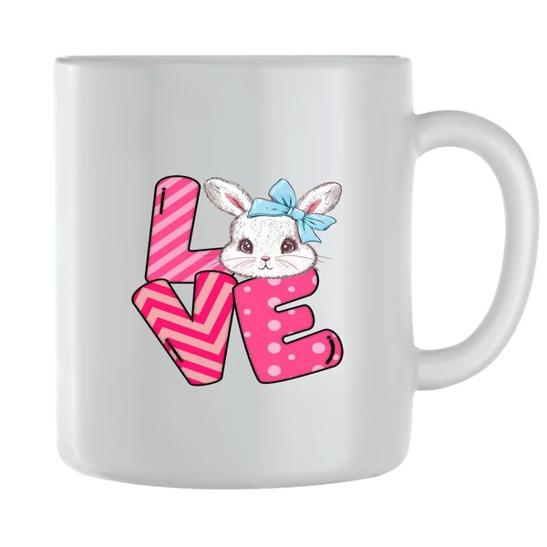 Bunny Love Coffee Mugs for Men Women Graphic Easter Design Present 077
